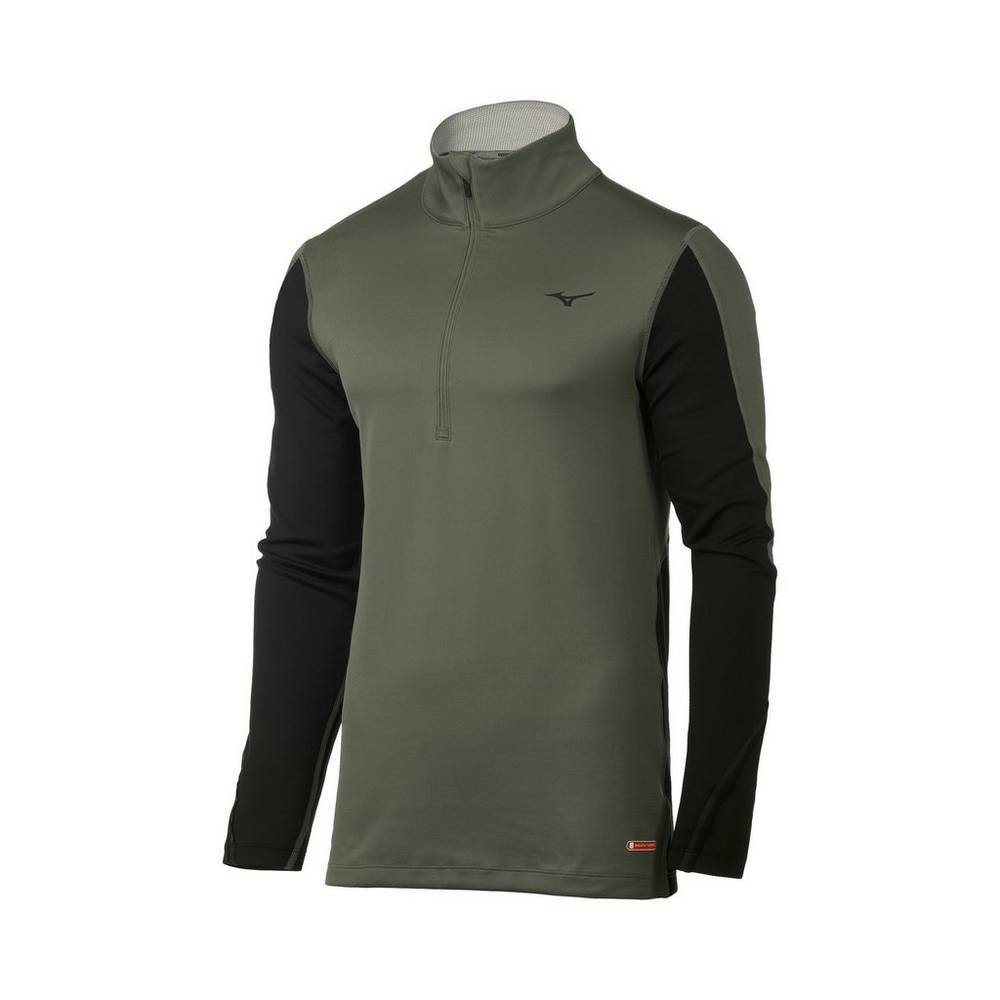 Base Layer Mizuno Breath Thermo® Half Zip Hombre Verde/Negras España HTIA-17463